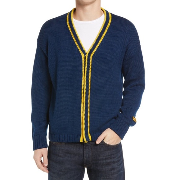 Bel-Air Athletics Other - Nordstrom Bel Air Athletics Academy Crest Cardigan, Men’s Blue & Gold, Size XL